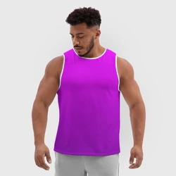 Мужская спортивная майка 3D Ярко-фиолетовый градиент - фото 2