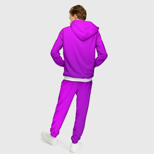 Мужской костюм 3D Ярко-фиолетовый градиент, цвет белый - фото 4
