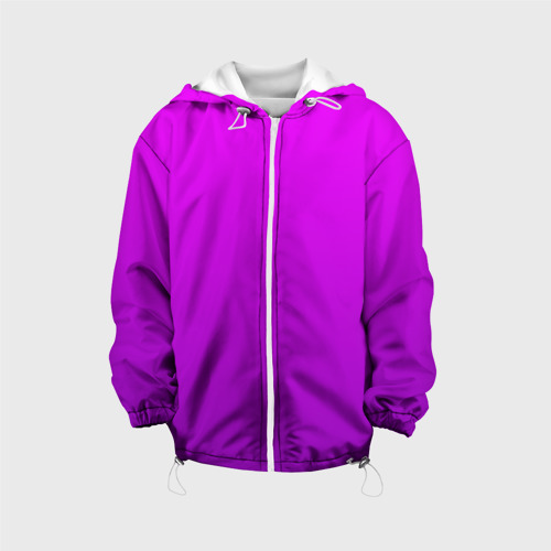 Детская куртка 3D Ярко-фиолетовый градиент, цвет белый