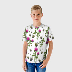 Детская футболка 3D Клевер и пчёлки - паттерн - фото 2
