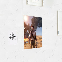 Постер с принтом Uncharted 3 для любого человека, вид спереди №3. Цвет основы: белый