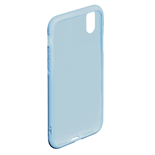 Чехол для iPhone XS Max матовый с принтом Светло-синий цветочный паттерн, фото #4