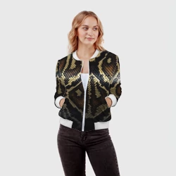 Женский бомбер 3D Шкура змеи текстура - фото 2