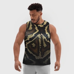 Мужская спортивная майка 3D Шкура змеи текстура - фото 2