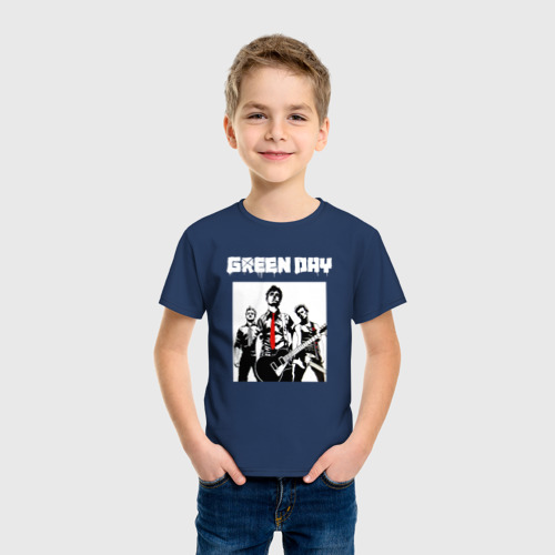 Детская футболка хлопок Greed Day rock, цвет темно-синий - фото 3