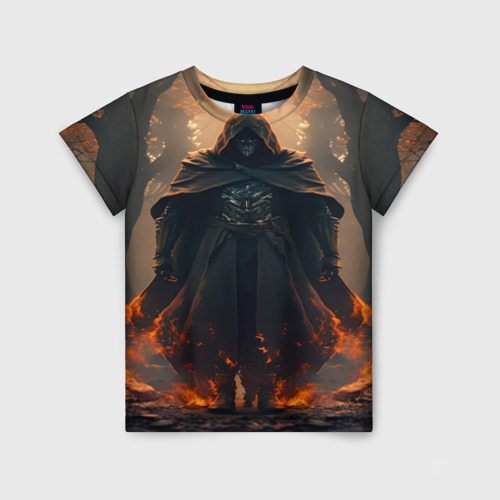 Детская футболка 3D с принтом Демон пожар, вид спереди #2