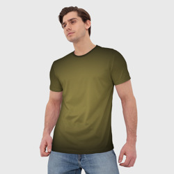 Мужская футболка 3D Градиент хаки - фото 2