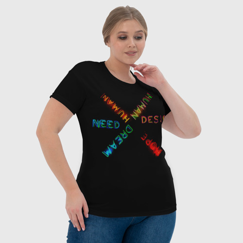 Женская футболка 3D с принтом Желание, люди, мечта, надежда, фото #4