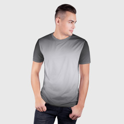 Мужская футболка 3D Slim Серебристый градиент - фото 2
