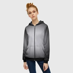 Женская толстовка 3D на молнии Серебристый градиент - фото 2