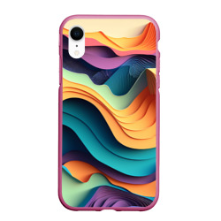 Цветной рельеф – Чехол для iPhone XR матовый с принтом купить