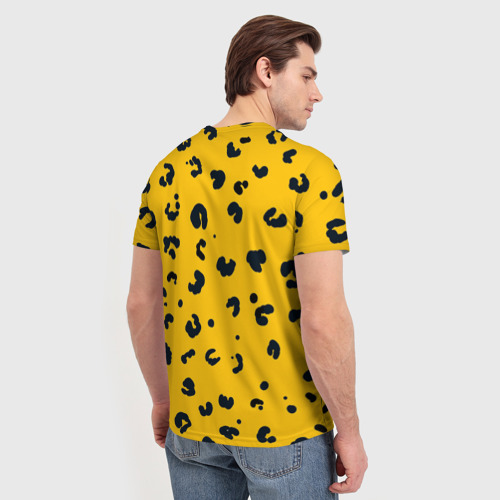 Мужская футболка 3D с принтом Леопардик, вид сзади #2