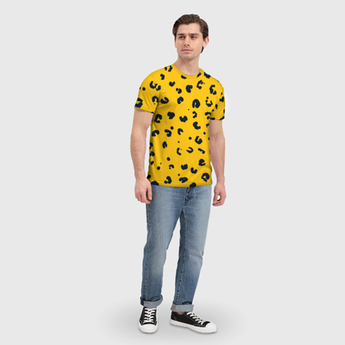 Мужская футболка 3D с принтом Леопардик, вид сбоку #3