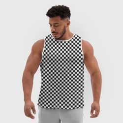 Мужская спортивная майка 3D Шахматная клетка иллюзия - фото 2