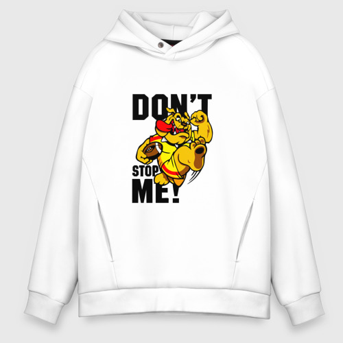 Мужское худи Oversize хлопок Don't stop me rugby, цвет белый