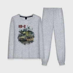 Женская пижама с лонгсливом хлопок В бой на КВ-2