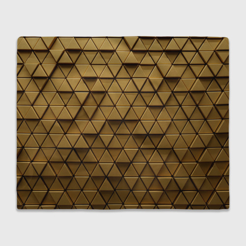 Плед 3D с принтом Золотые треугольники, вид спереди #2