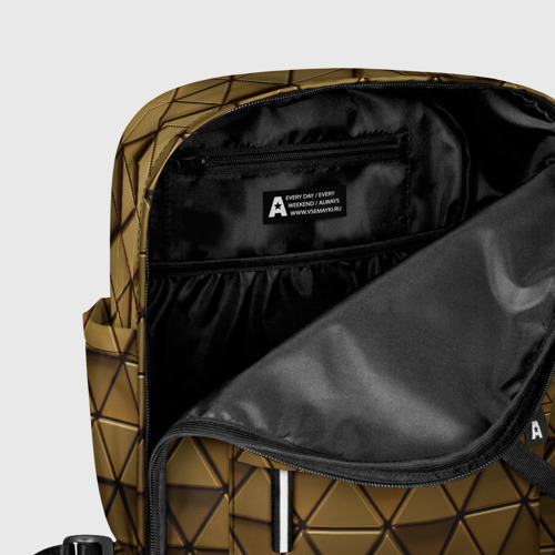 Женский рюкзак 3D с принтом Золотые треугольники, фото #5