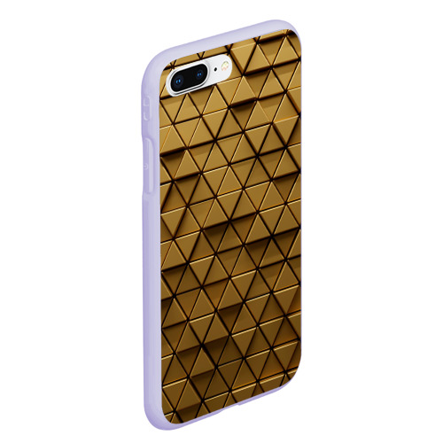 Чехол для iPhone 7Plus/8 Plus матовый с принтом Золотые треугольники, вид сбоку #3