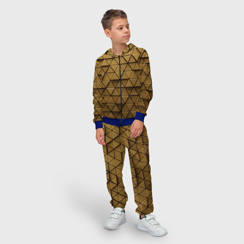 Детский 3D костюм с принтом Золотые треугольники, фото на моделе #1