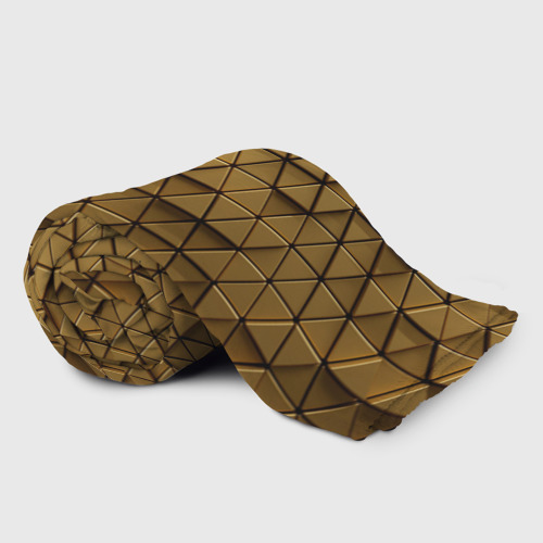 Плед 3D с принтом Золотые треугольники, фото на моделе #1