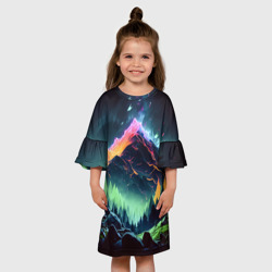 Детское платье 3D Ночь и горы - фото 2