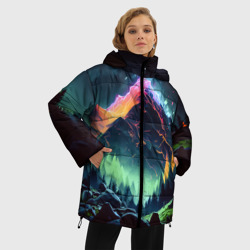 Женская зимняя куртка Oversize Ночь и горы - фото 2