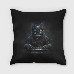 Подушка 3D Кот хакер