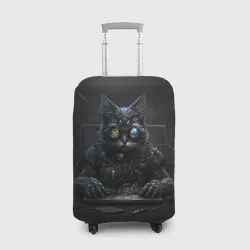 Чехол для чемодана 3D Кот хакер