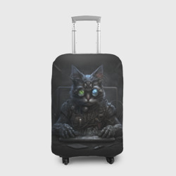 Чехол для чемодана 3D Кот хакер