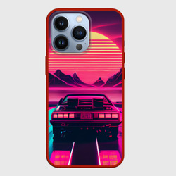 Чехол для iPhone 13 Pro Синтвейв закат и автомобиль