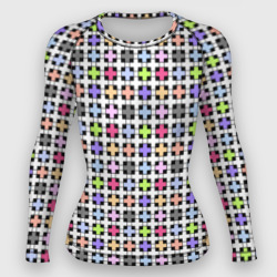 Разноцветный геометрический рисунок – Женский рашгард 3D с принтом купить