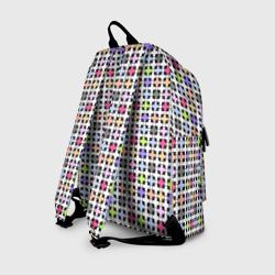 Рюкзак с принтом Разноцветный геометрический рисунок для любого человека, вид сзади №1. Цвет основы: белый