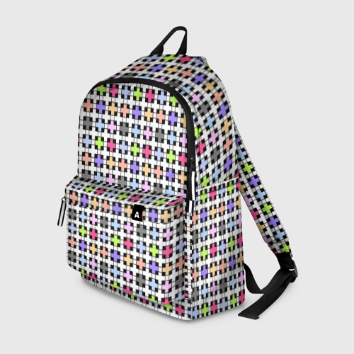Рюкзак с принтом Разноцветный геометрический рисунок, вид спереди №1
