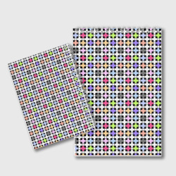 Блокнот с принтом Разноцветный геометрический рисунок для любого человека, вид сзади №1. Цвет основы: белый