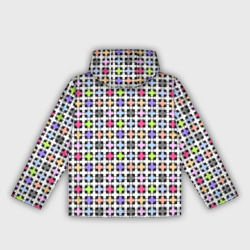 Ветровка с принтом Разноцветный геометрический рисунок для женщины, вид сзади №1. Цвет основы: белый