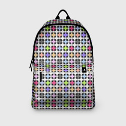 Рюкзак с принтом Разноцветный геометрический рисунок для любого человека, вид спереди №3. Цвет основы: белый