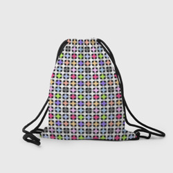 Рюкзак с принтом Разноцветный геометрический рисунок для любого человека, вид сзади №1. Цвет основы: белый