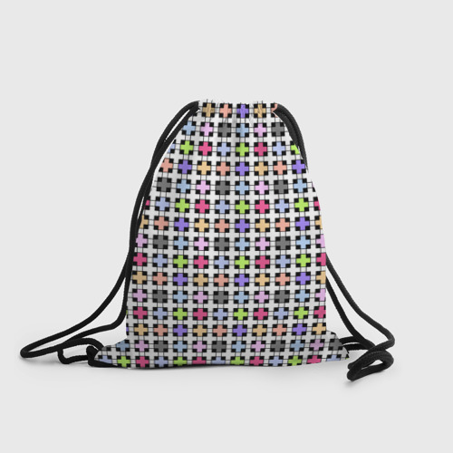 Рюкзак-мешок с принтом Разноцветный геометрический рисунок, вид спереди №1