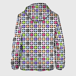 Куртка с принтом Разноцветный геометрический рисунок для мужчины, вид сзади №1. Цвет основы: белый