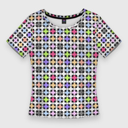 Разноцветный геометрический рисунок – Женская футболка 3D Slim с принтом купить