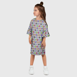 Платье с принтом Разноцветный геометрический рисунок для ребенка, вид на модели спереди №2. Цвет основы: белый