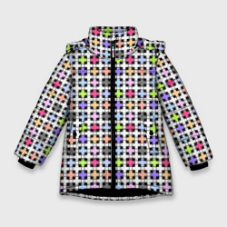 Разноцветный геометрический рисунок – Зимняя куртка для девочек 3D с принтом купить