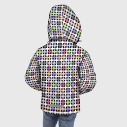 Куртка с принтом Разноцветный геометрический рисунок для любого человека, вид сзади №2. Цвет основы: черный