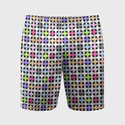 Разноцветный геометрический рисунок – Мужские шорты спортивные с принтом купить