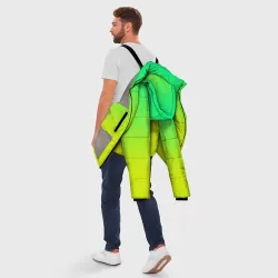 Мужская зимняя куртка 3D Зелено-желтый градиент - фото 5