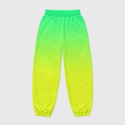 Женские джоггеры оверсайз 3D Зелено-желтый градиент
