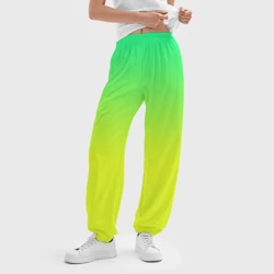 Женские джоггеры оверсайз 3D Зелено-желтый градиент - фото 2