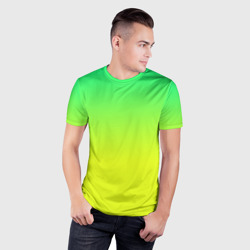 Мужская футболка 3D Slim Зелено-желтый градиент - фото 2
