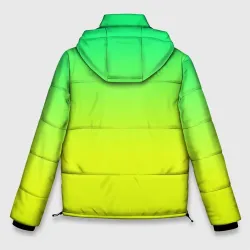 Мужская зимняя куртка 3D Зелено-желтый градиент - фото 2